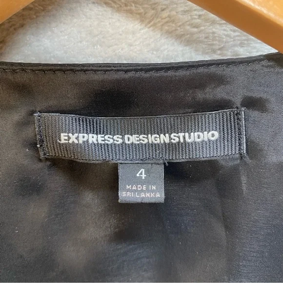 Express Design Studio Vest Black Sleeveless Fitted Career Party Size 4 - Picture 9 of 12